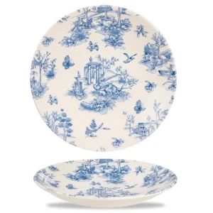 Outlet Assiette coupe creuse de 10 5/8" à fleurs bleues Vintage Prints - Toile Prague - 12 par boite Vaisselle