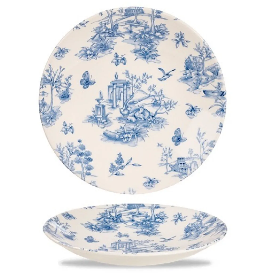 assiette_coupe_creuse_de__0-3.webp Outlet Assiette coupe creuse de 10 5/8" à fleurs bleues Vintage Prints - Toile Prague - 12 par boite Vaisselle