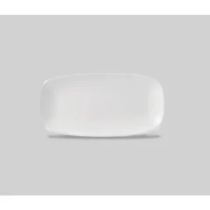 Clearance Assiette oblongue de 11.75" x 6" X Squared - Blanche - 12 par boite Vaisselle