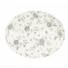 Fashion Assiette ovale coupe de 12.5" x 10" à fleurs grises Vintage Prints - Grey Rose Chintz - 12 par boite Vaisselle