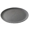 Hot Assiette plate de 12.5" Basalt - Noir brut - 2 par boite Vaisselle