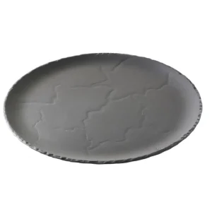 Hot Assiette plate de 12.5" Basalt - Noir brut - 2 par boite Vaisselle