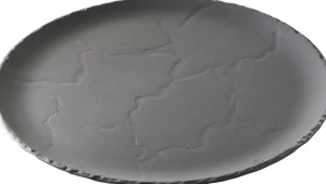 Discount Assiette plate de 11.25" Basalt - Noir brut - 4 par boite Vaisselle