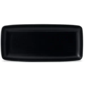 Outlet Assiette rectangulaire de 14" x 6.5" en grès (stoneware) Evo - Matte Jet - 8 par boite Vaisselle