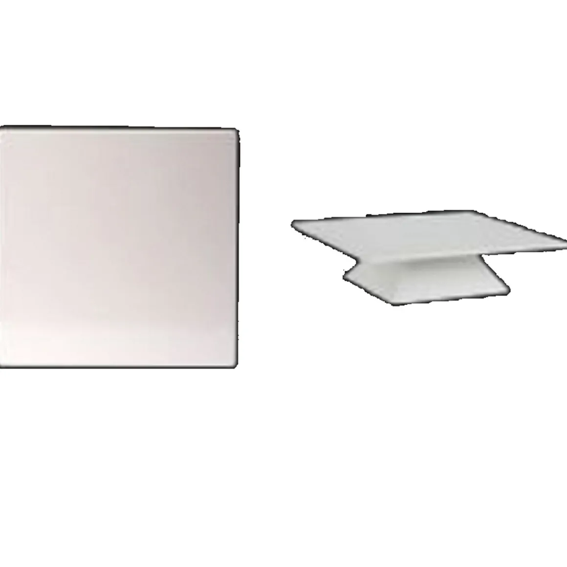 base_de_prsentation_carre_0.webp Discount Base de présentation carrée de 13" en mélamine blanche Accessoires Et Décor De Table