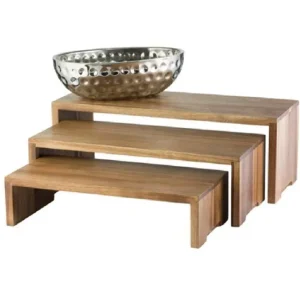 Best Base de présentation triple en Acacia Accessoires Et Décor De Table
