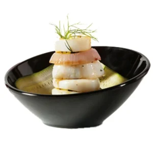 Hot Bol à angle de 5.5 oz en mélamine Black Elegance - 24 par boite Vaisselle