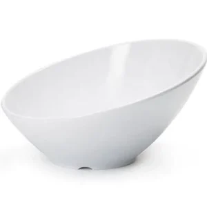 Hot Bol à angle de 12 oz en mélamine San Michele - Blanc - 12 par boite Vaisselle