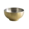 Fashion Bol de 10 oz (4.25") à double paroi en acier inoxydable Harmony - Laiton brossé mat Vaisselle