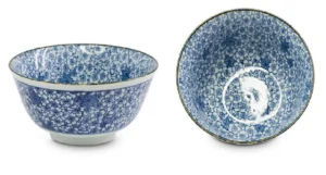 Outlet Bol de 5" x 2.25" à fleurs - Bleu Vaisselle