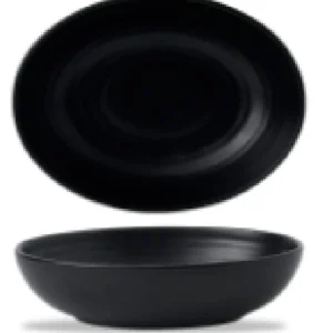 Hot Bol ovale profond de 35 oz (8.5") Evo - Matte Jet Black - 24 par boite Vaisselle