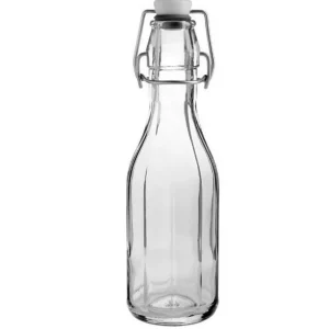 Outlet Bouteille de 250 ml (8.5 oz) en verre avec bouchon pivotant - Teinté verte- 24 par boite Verrerie