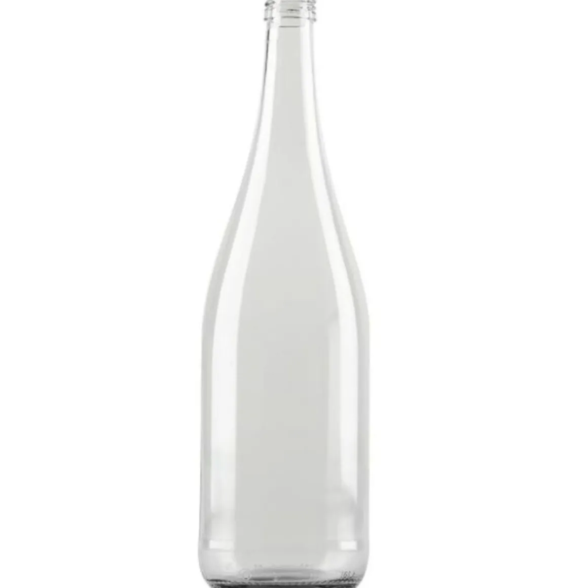 bouteille_de_l_en_vitre_a_0.webp Sale Bouteille de 1L en vitre avec embout vissable - Transparente - 12 par boite Verrerie