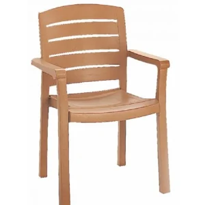 Online Chaise avec bras Acadia - Teak Wood (Bois de teck) Ameublement Commercial Pour Terrasses