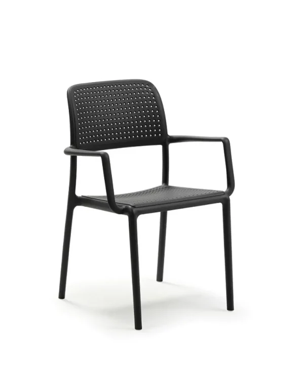 Online Chaise avec bras Bora - Antracite (noire) Ameublement Commercial Pour Terrasses