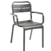 Best Chaise avec bras Cannes - Charcoal (Grise) Ameublement Commercial Pour Terrasses