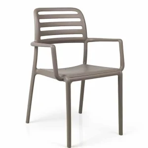 Fashion Chaise avec bras Costa - Tortora (beige) Ameublement Commercial Pour Terrasses
