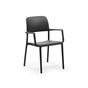 Outlet Chaise avec bras Riva - Antracite (noire) Ameublement Commercial Pour Terrasses