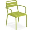 Sale Chaise avec bras Star - Antique Green (verte) Ameublement Commercial Pour Terrasses