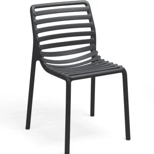 Online Chaise sans bras Doga Bistrot - Antracite (noire) Ameublement Commercial Pour Terrasses