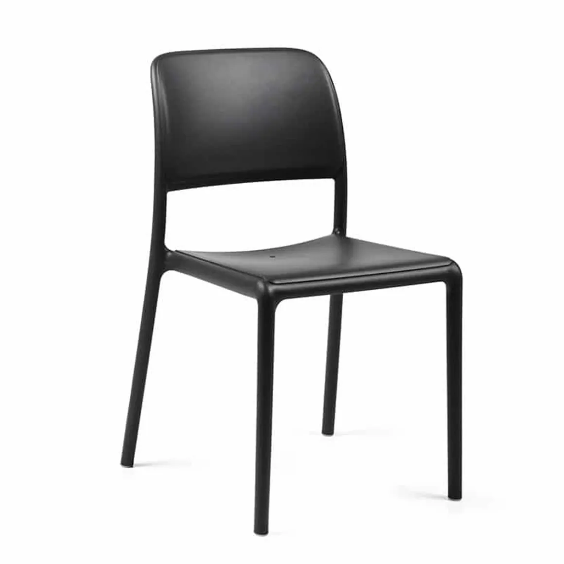 chaise_sans_bras_riva_bis_0-4.webp Sale Chaise sans bras Riva Bistrot - Antracite (noire) Ameublement Commercial Pour Terrasses