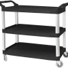 Clearance Chariot de service à 3 tablettes de 31" x 20" x 37" - Noir Chariots
