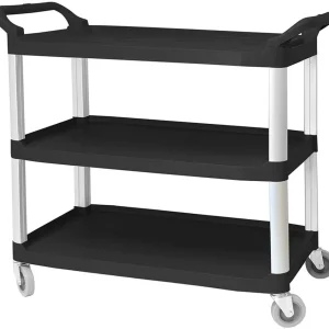 Clearance Chariot de service à 3 tablettes de 31" x 20" x 37" - Noir Chariots
