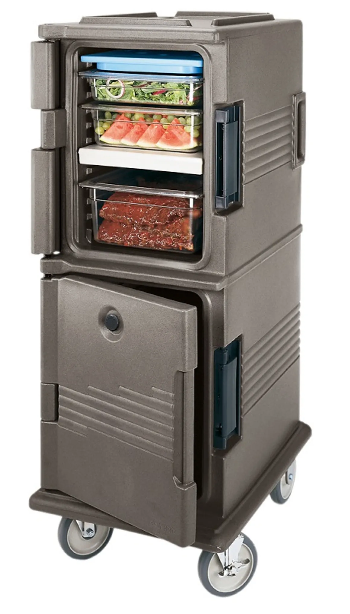 chariot_de_transport_isol_0-1.webp Discount Chariot de transport isolé à 2 sections pour 12 bacs gastronorme Ultra CamCarts - Brun foncé Distributeurs De Breuvages Et Conteneurs Ìsolés