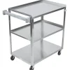 Outlet Chariot utilitaire à 3 tablettes en acier inoxydable - Capacité de 400 lb. - 30.875" x 17.75" x 33.75" Chariots
