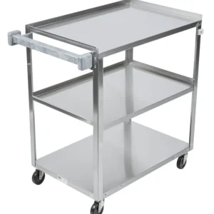Outlet Chariot utilitaire à 3 tablettes en acier inoxydable - Capacité de 400 lb. - 30.875" x 17.75" x 33.75" Chariots