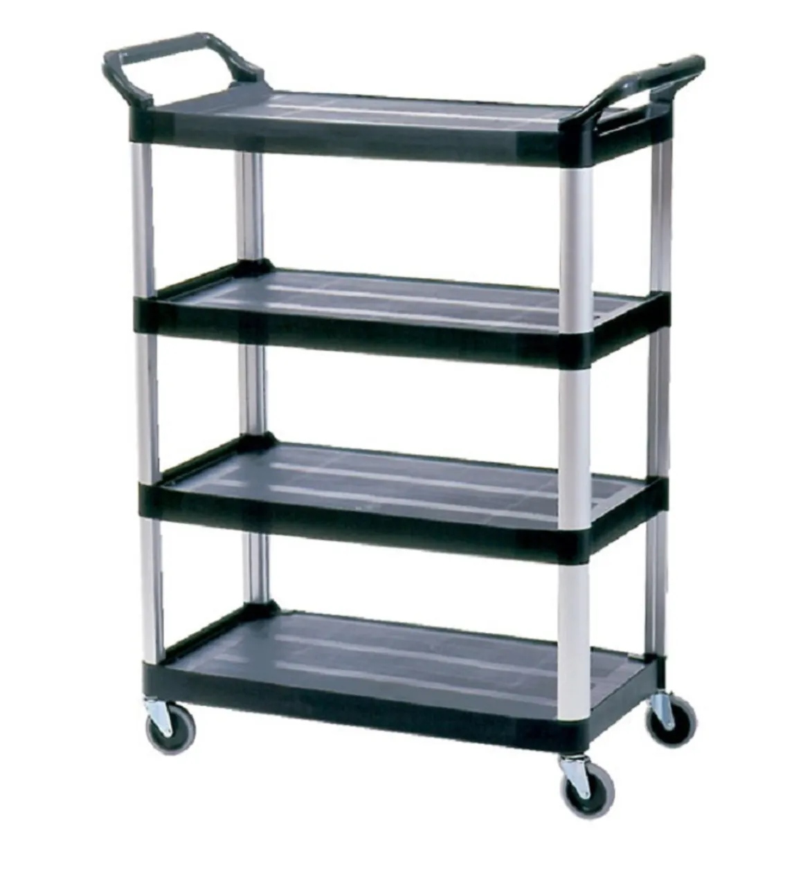 chariot_utilitaire___tabl_0-4.webp New Chariot utilitaire à 4 tablettes - capacité de 300 lb - Noir Chariots