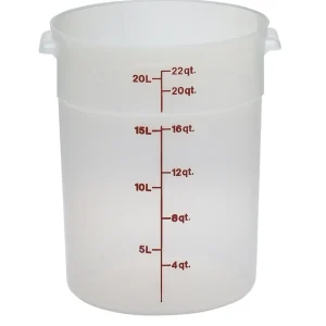 Fashion Contenant rond gradué de 22 qt. (20.8L) - Translucide Rangement Des Aliments