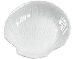 Fashion Coquille St-Jacques de 6.25" en céramique blanche Vaisselle De Service