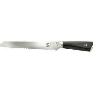 Discount Couteau à pain dentelé de 8" à manche ergonomique G10 Damascus Couteaux