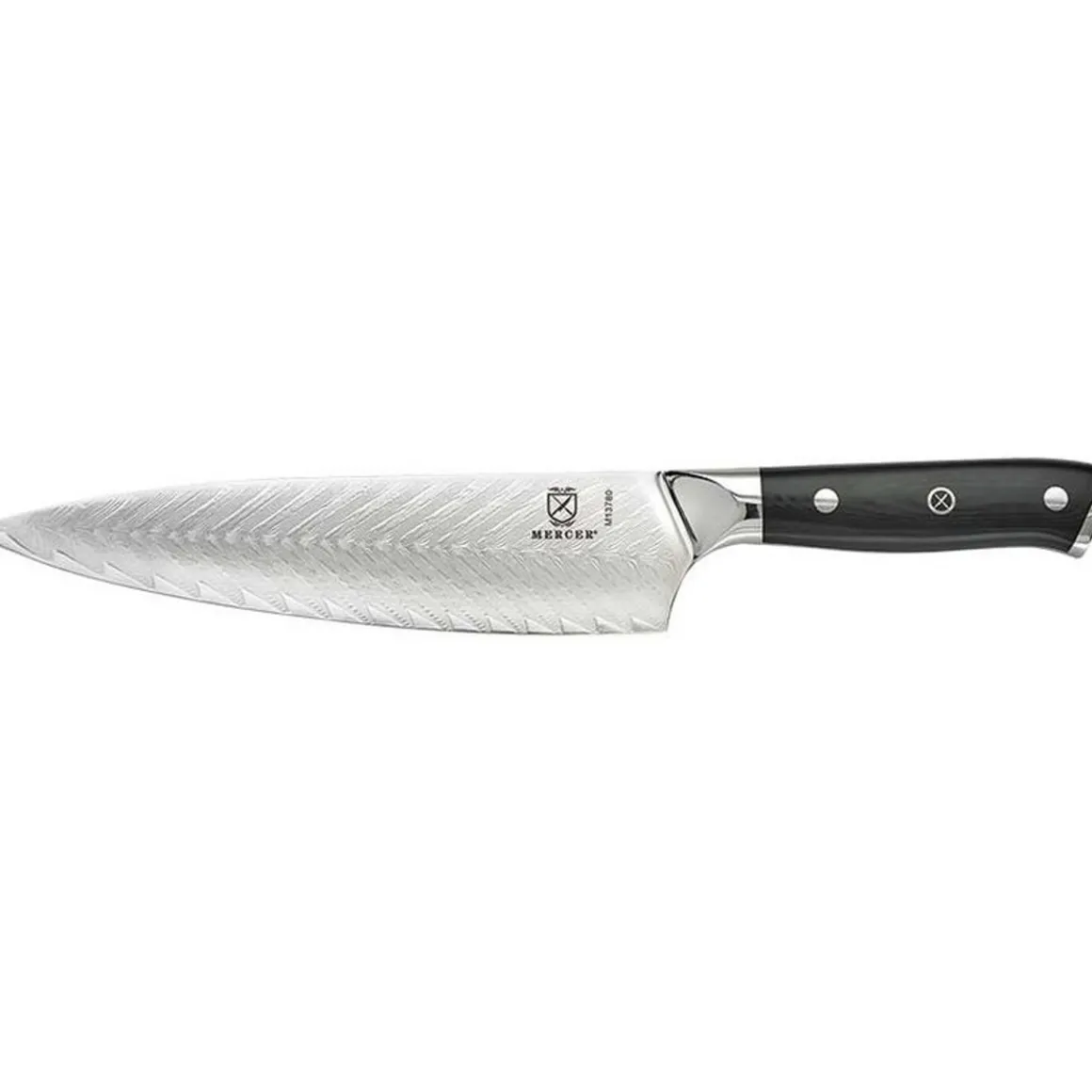 couteau_de_chef_de__avec__0.webp Hot Couteau de chef de 8" avec gravure de feuille à manche ergonomique G10 Damascus Couteaux