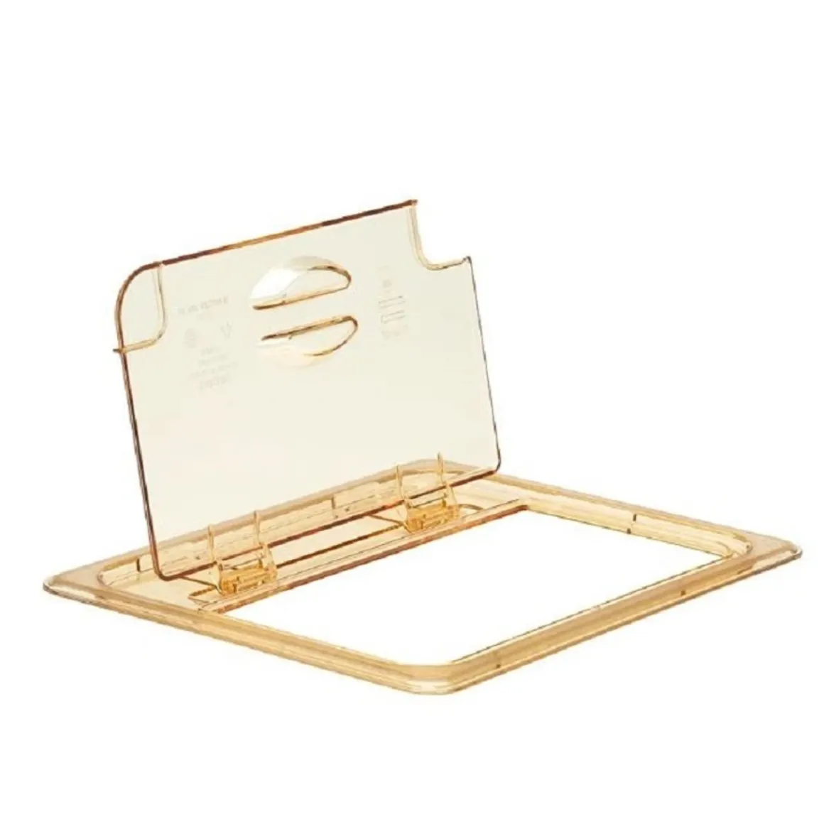 couvercle_pour_bac_gastro_0-5.webp Sale Couvercle pour bac gastronorme 1/2 avec encoche FlipLid - Ambré (Haute température) - 6 par boite Rangement Des Aliments