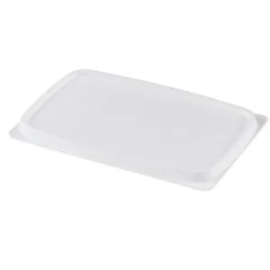 Clearance Couvercle rectangulaire non-ventilé pour plat de 12 oz (B11) - Blanc - 1000 par boîte Vaisselle