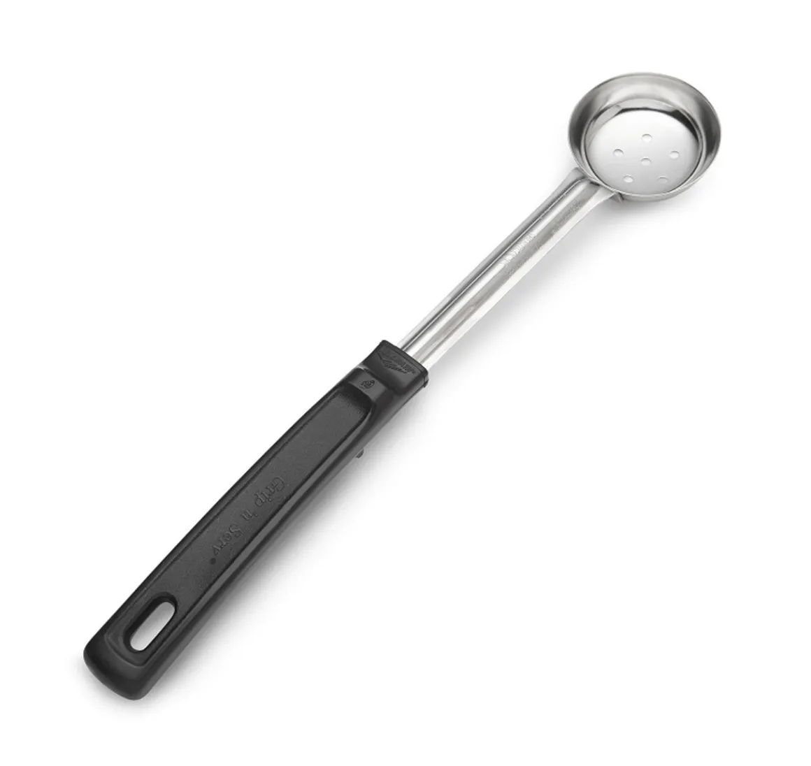 cuillre__portion_perfore__0-10.webp Discount Cuillère à portion perforée de 1 oz Spoodle avec manche Grip 'N Serve - Noire Ustensiles Et Outils De Cuisine
