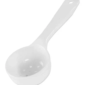 Sale Cuillère à portion perforée de 3 oz - Blanche Ustensiles Et Outils De Cuisine