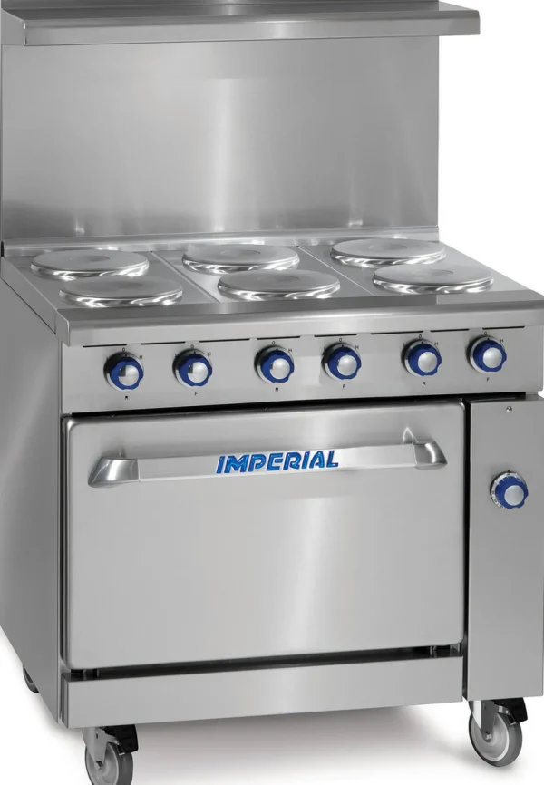 Sale Cuisinière de 36" à 6 ronds plein avec un four - 240V/PH Équipements De Cuisson