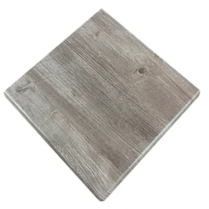 New Dessus de table carré de 24 po Werzalit Classic - Couleur Ponderosa Grey Ameublement Commercial Pour Terrasses