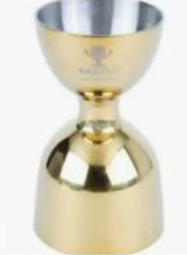 Best Doseur de boisson (Jigger) robuste de 1 oz et 2 oz à bordure droite - Plaqué or Accessoires De Bar