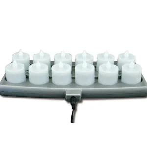 New Ensemble de 12 chandelles Candlelight avec base de recharge Accessoires Et Décor De Table