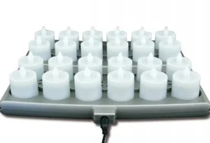 Sale Ensemble de 24 chandelles rechargeable avec 2 plateaux et 1 chargeur Accessoires Et Décor De Table