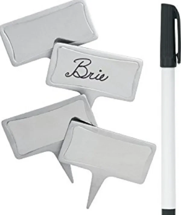 Sale Ensemble de 4 marqueurs à fromage effaçables avec crayon Accessoires Et Décor De Table