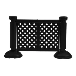Clearance Ensemble de 2 panneaux de clôture portable en résine - Noir Ameublement Commercial Pour Terrasses
