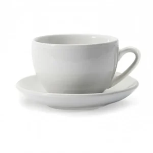 Clearance Ensemble de 2 tasses de 11.5 oz et 2 soucoupes blanches Vaisselle