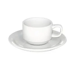 Outlet Ensemble de 6 tasses et soucoupes à Cappuccino - Blanche - 6 par boite Vaisselle