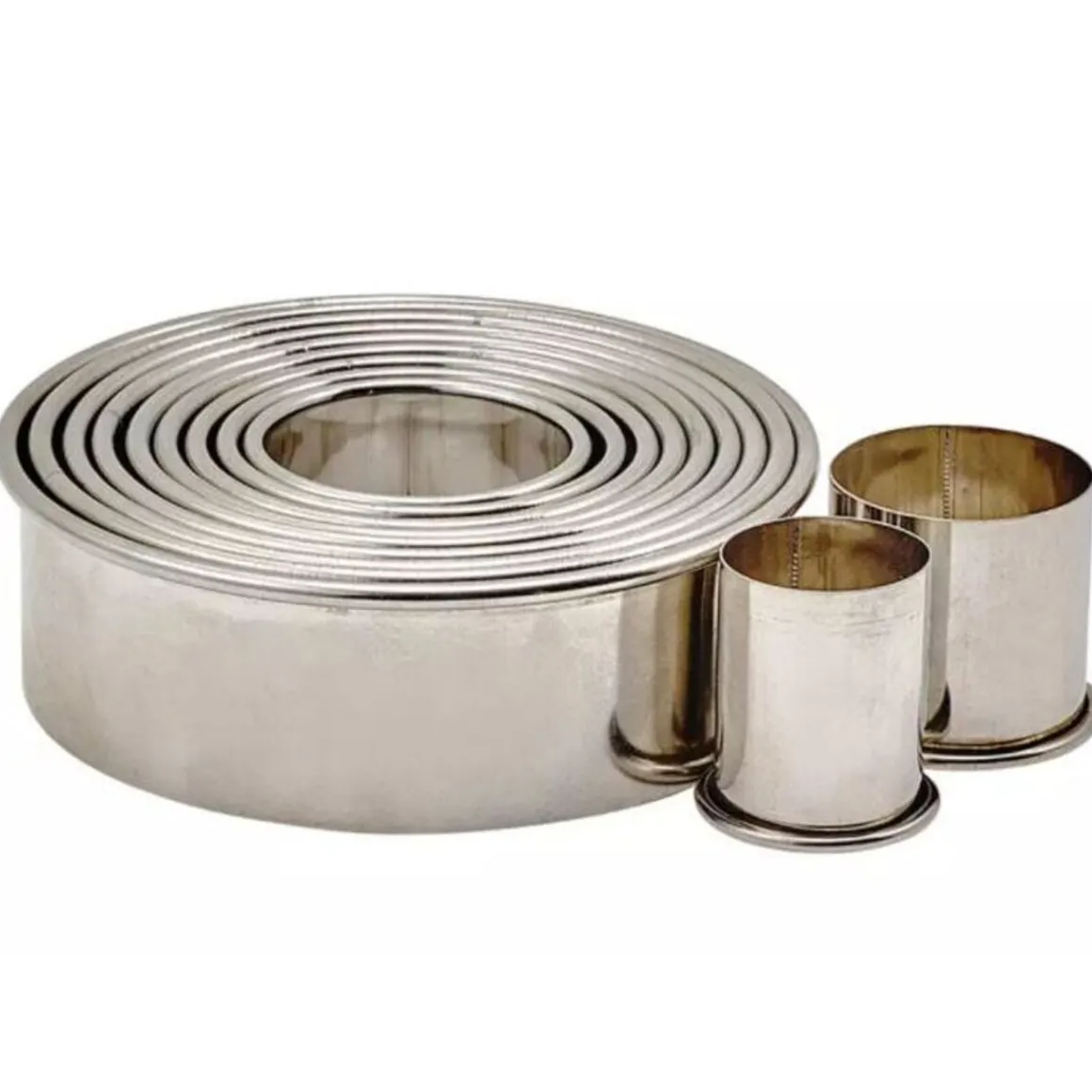 ensemble_dxemportepice_ro_0.webp Hot Ensemble d'emporte-pièce rond uni en acier inoxydable - 11 pièces Cuisson Et Pâtisserie