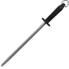 New Fusil à affûter de 12" rond à manche en plastique noir Couteaux